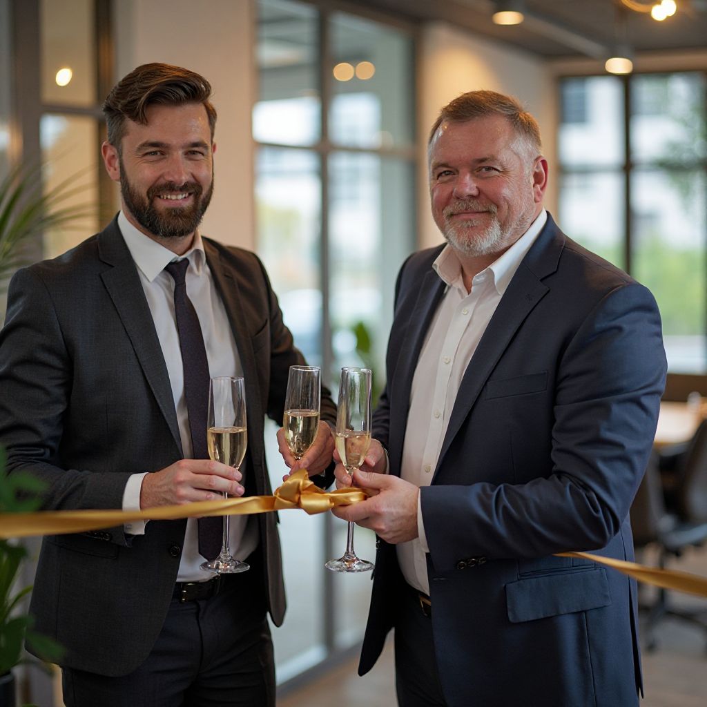 Fondatorii Sandiverdjew la deschiderea primului centru