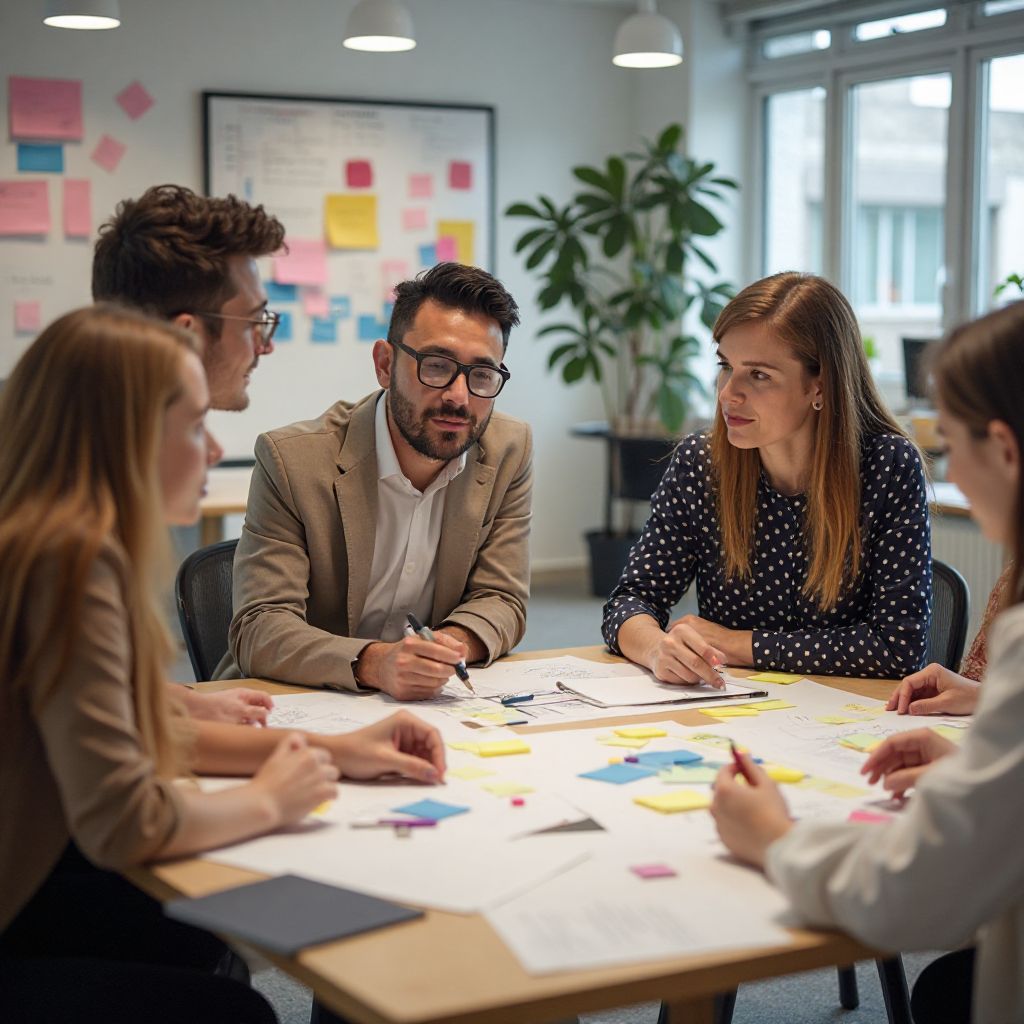 Echipa Sandiverdjew în timpul unei sesiuni de planificare